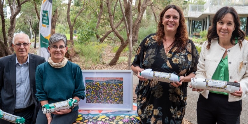 Helen Ansell with new outback packs