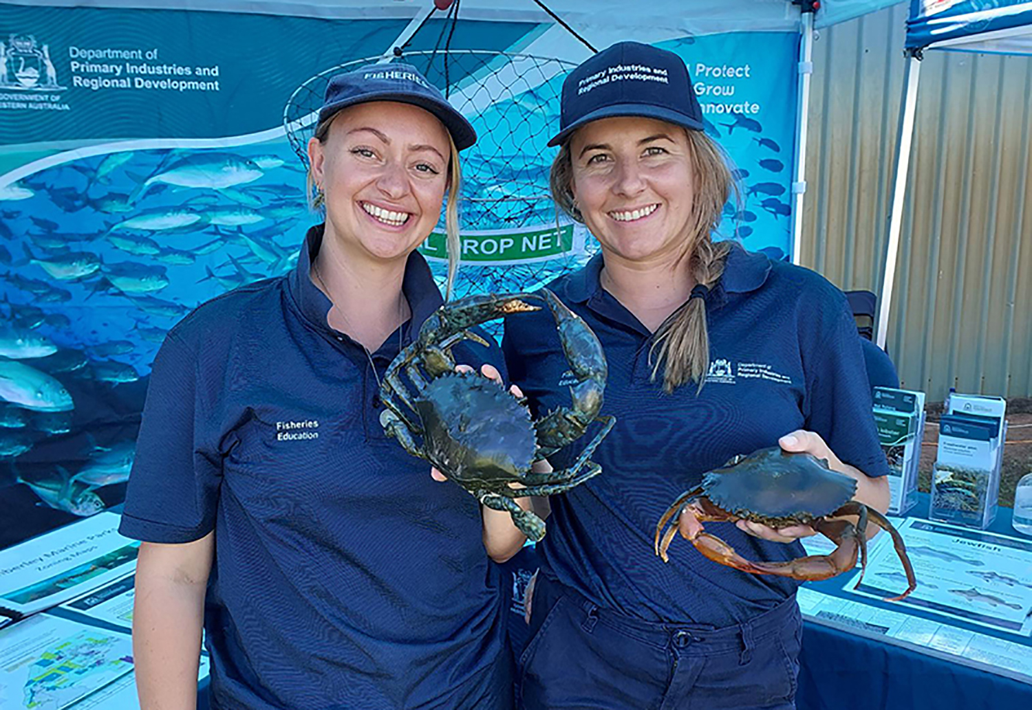 DPIRD community education officers Danielle Linardopoulos and Britt Nelson at their successful display at the Kununurra Ag Show.