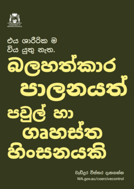 Coercive control poster 2 in sinhalese