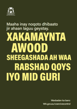 Coercive control poster 2 in traditional somali