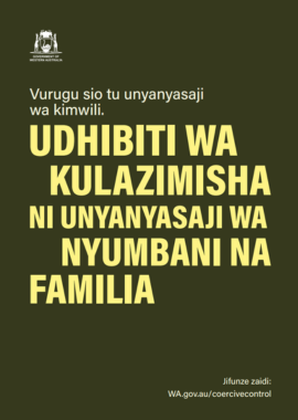 Coercive control poster 2 in traditional swahili