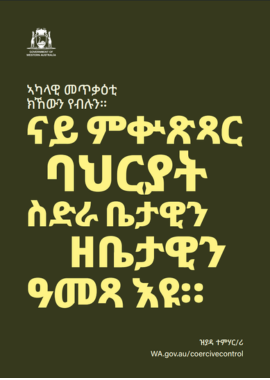 Coercive control poster 2 in tigrinya