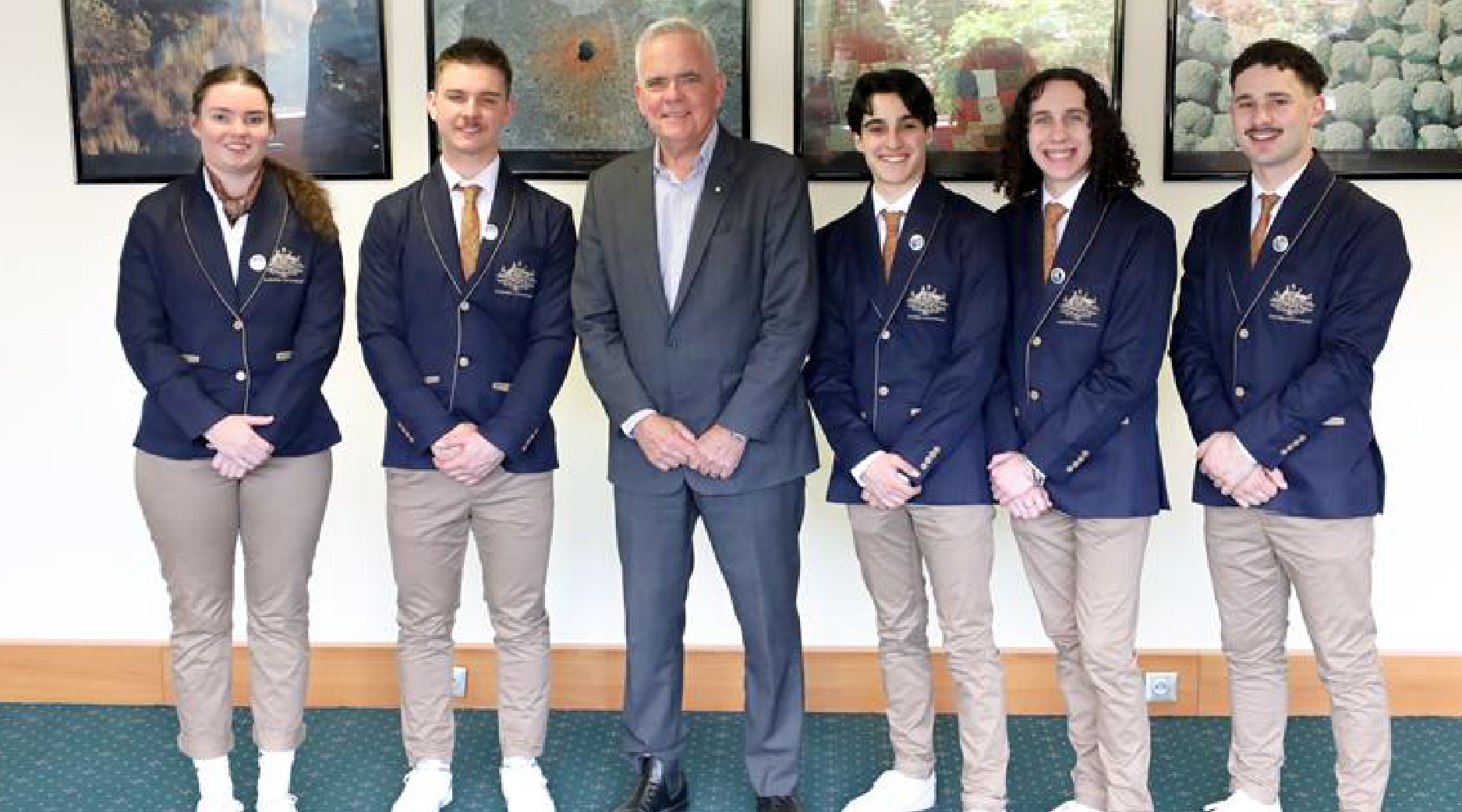 A group photo of the Skillaroos in their official uniforms. 