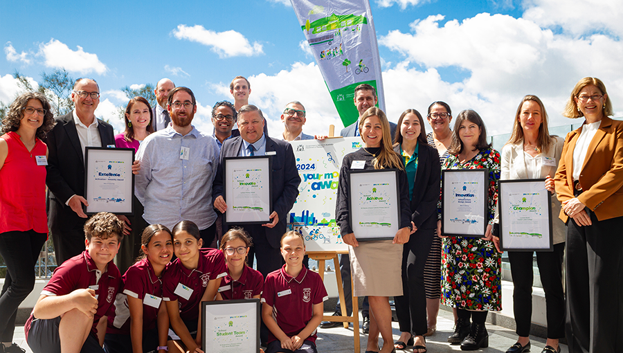 Ms Meredith Hammat MLA (far right) with the 2024 Your Move Award winners.