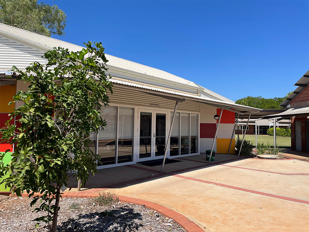 The entrance of a new training facility at North Regional TAFE's Kununurra campus. 