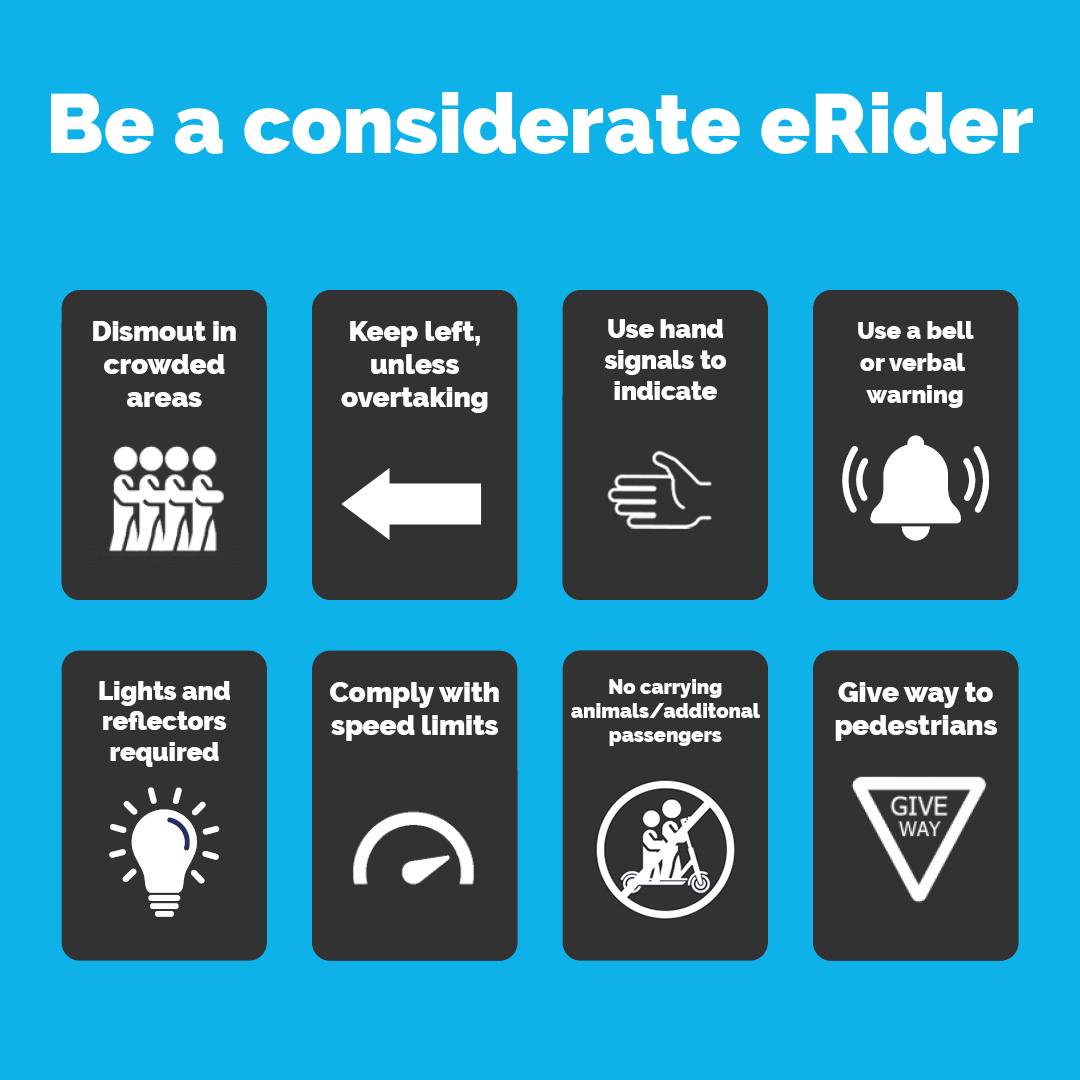 Social Media Tile eRideables Be a Considerate eRider