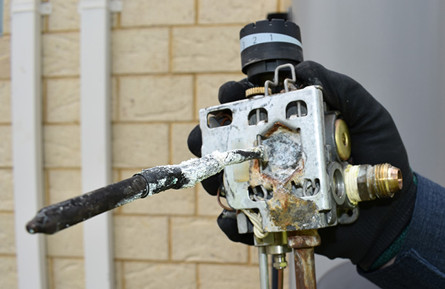 Example of gas storage water heater corrosion