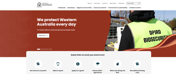 DPIRD new website banner