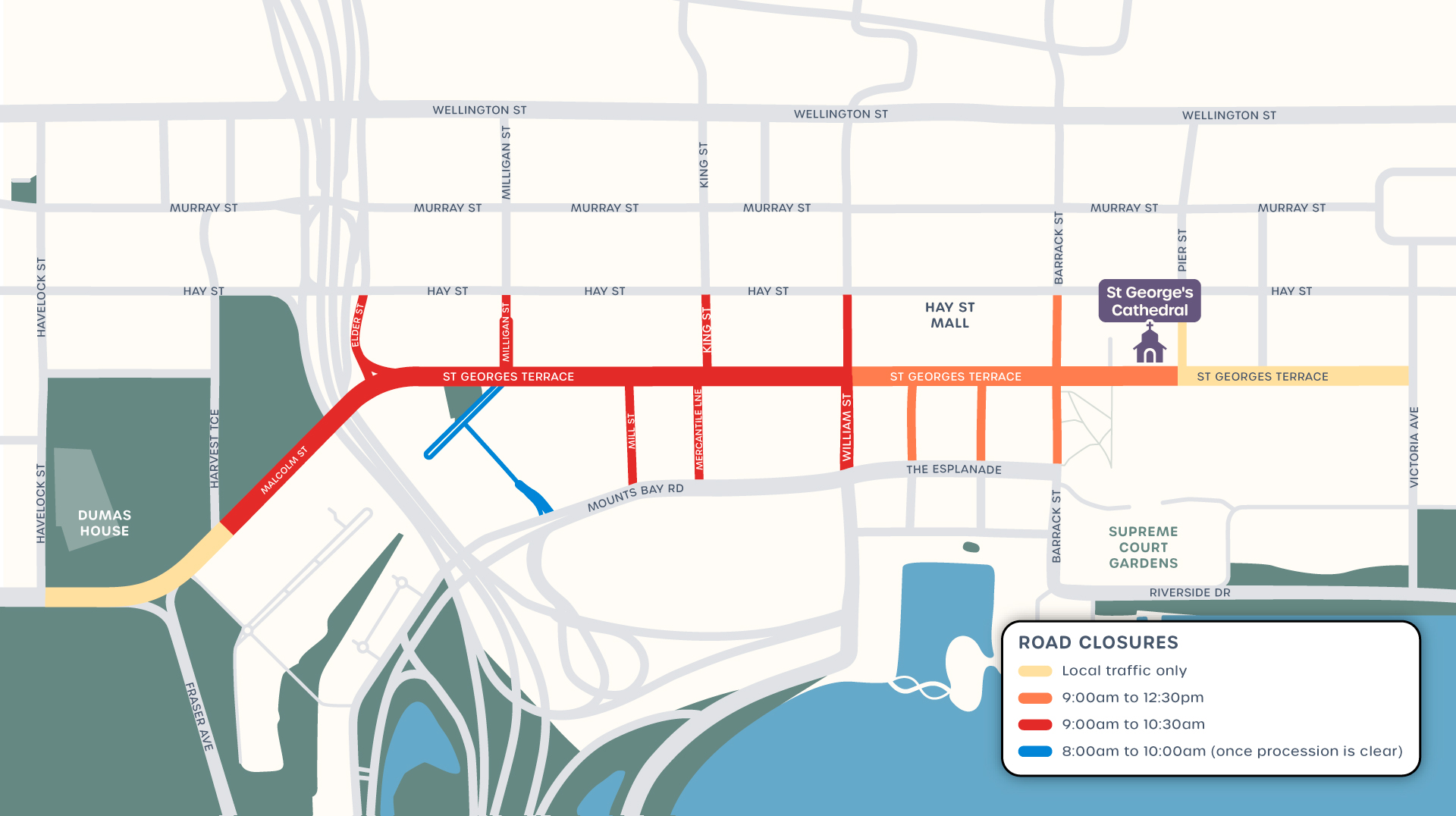 Arthur Leggett Road Closures Map