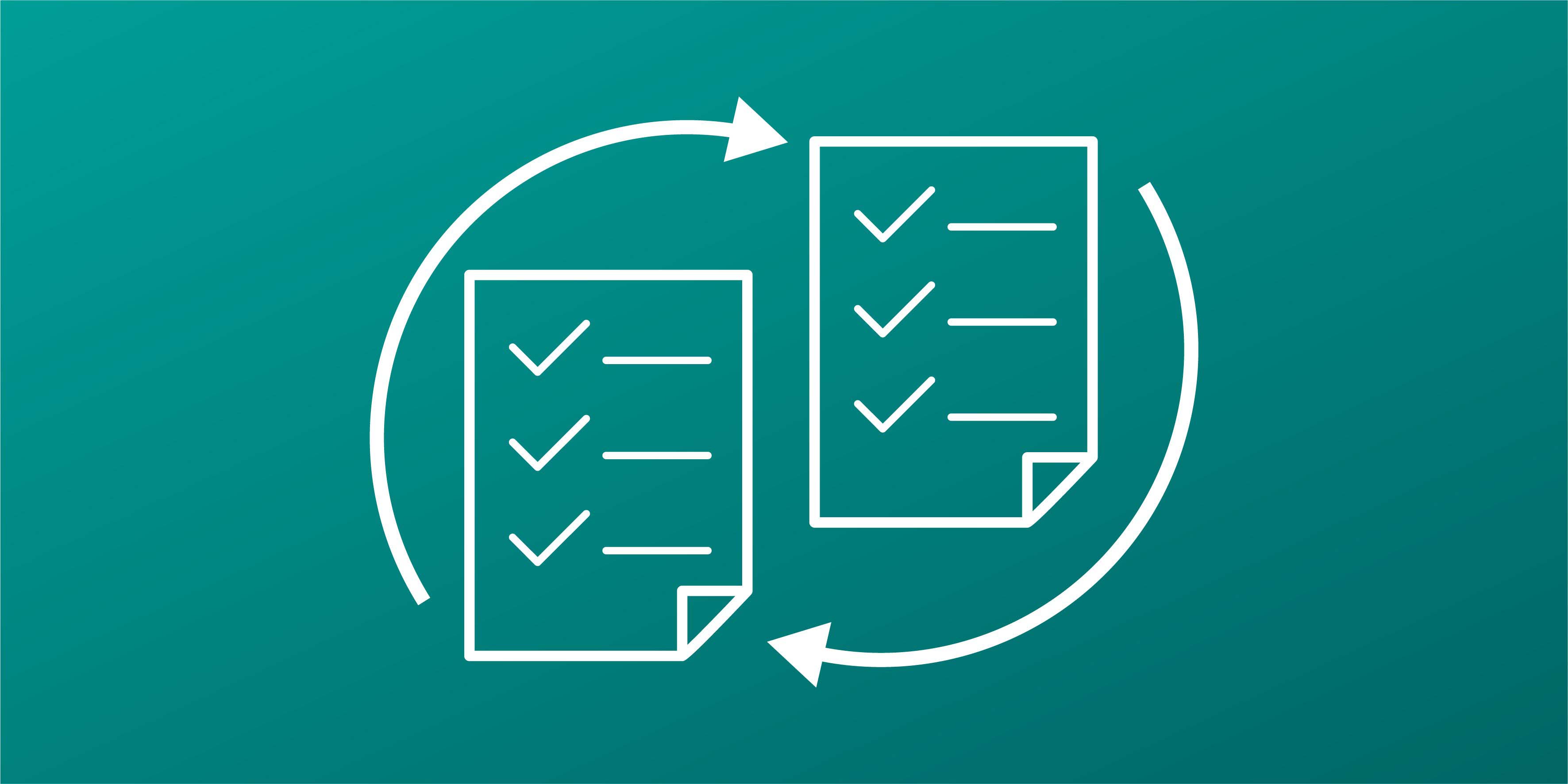Graphic showing documents switched around indicating a rule change