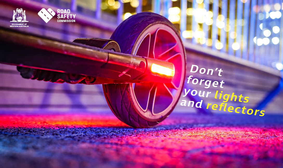 eScooter with red lights