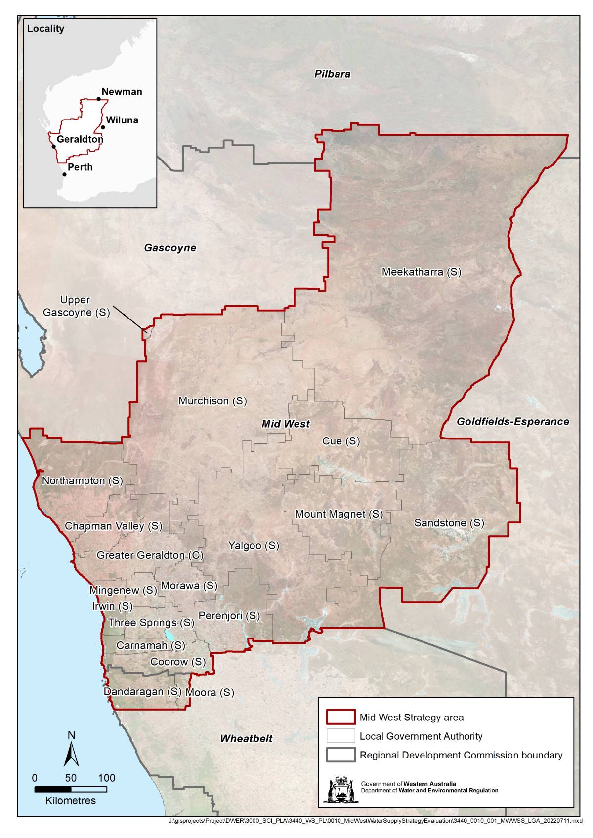 Mid West RWSS area LGAs Map