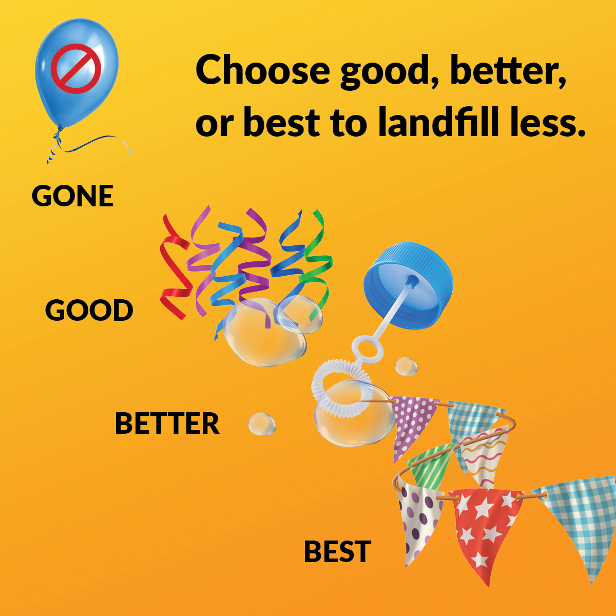 	Single-use plastics - 1200x1200 social tile - Party supplies