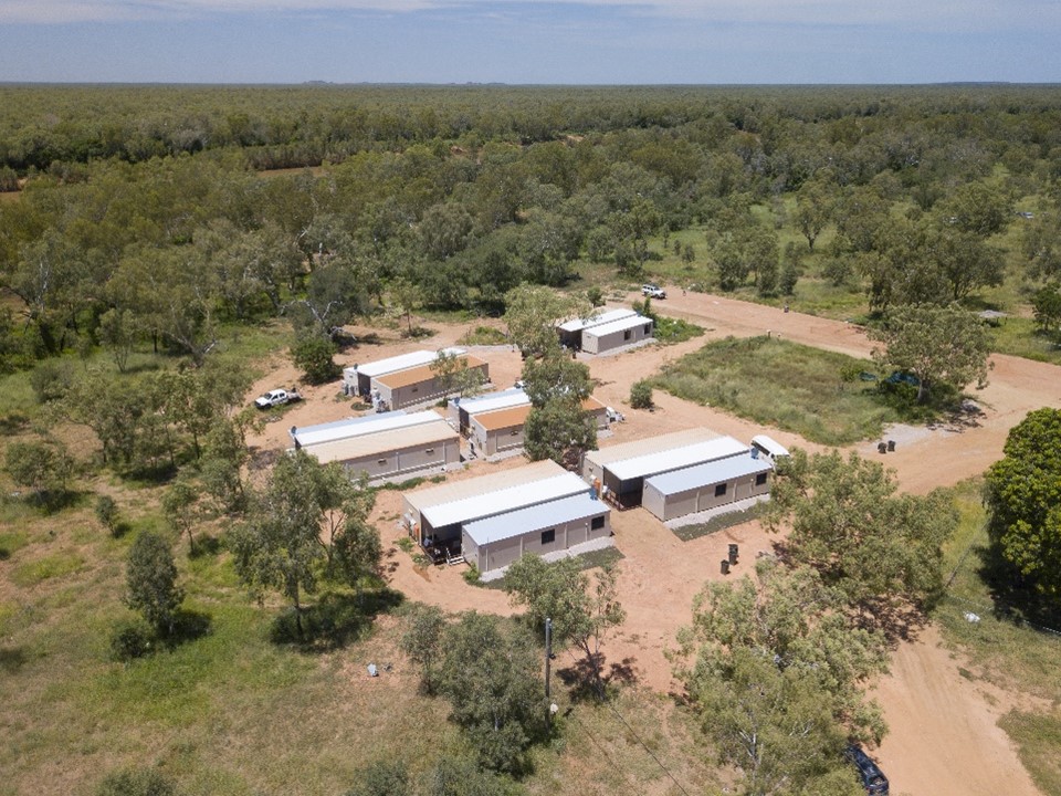An aerial photo of the Temporary Accommodation Units in the Fitzroy Valley.