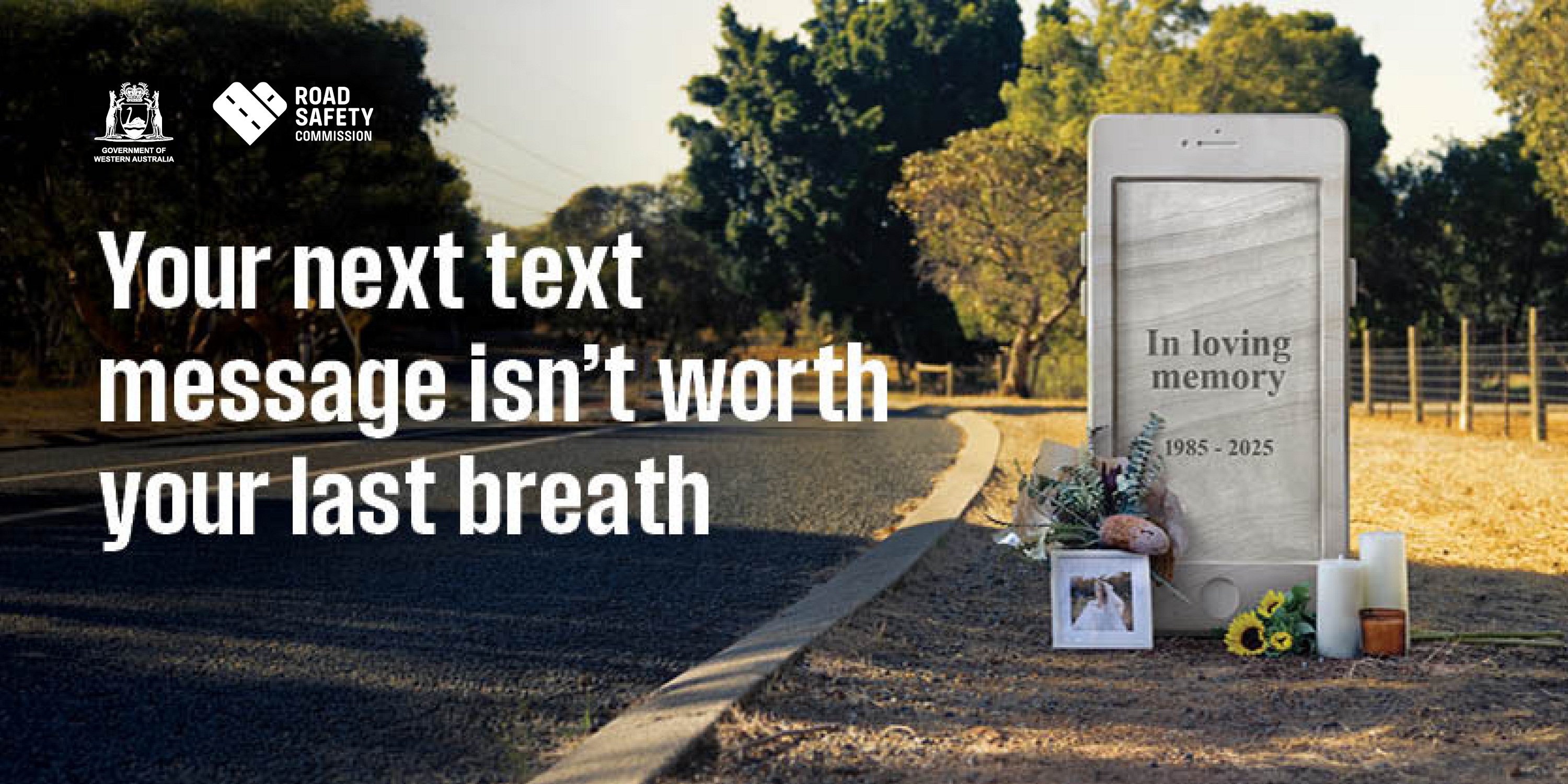 Banner for newsletter on Distractions with headstone phone
