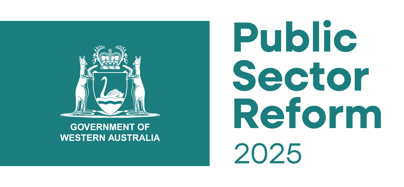 A banner that has the Government of Western Australia shield and the words Public Sector Reform