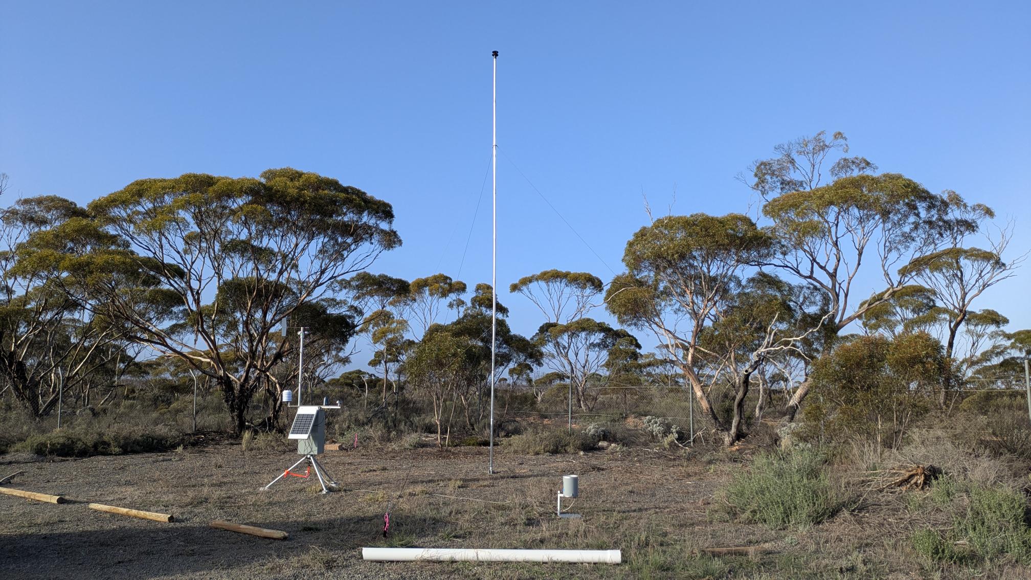 This Balladonia weather station is one of four installed in the southern rangelands to support pastoralists and emergency services.