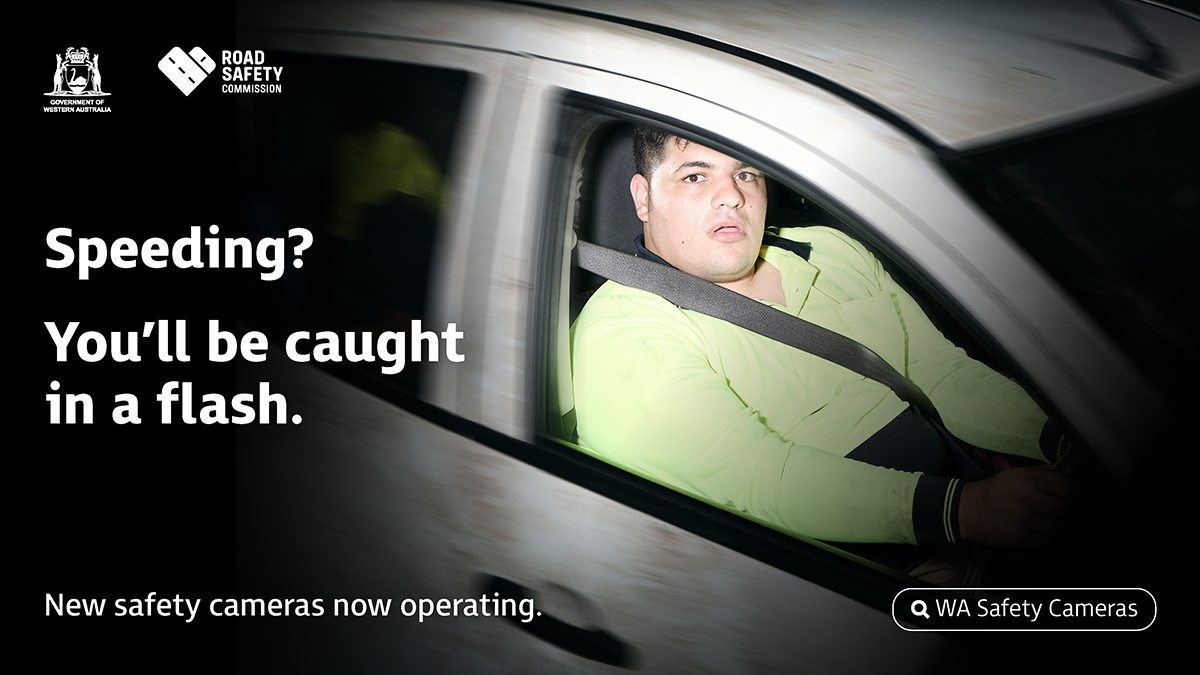 caught in a flash – Speeding poster