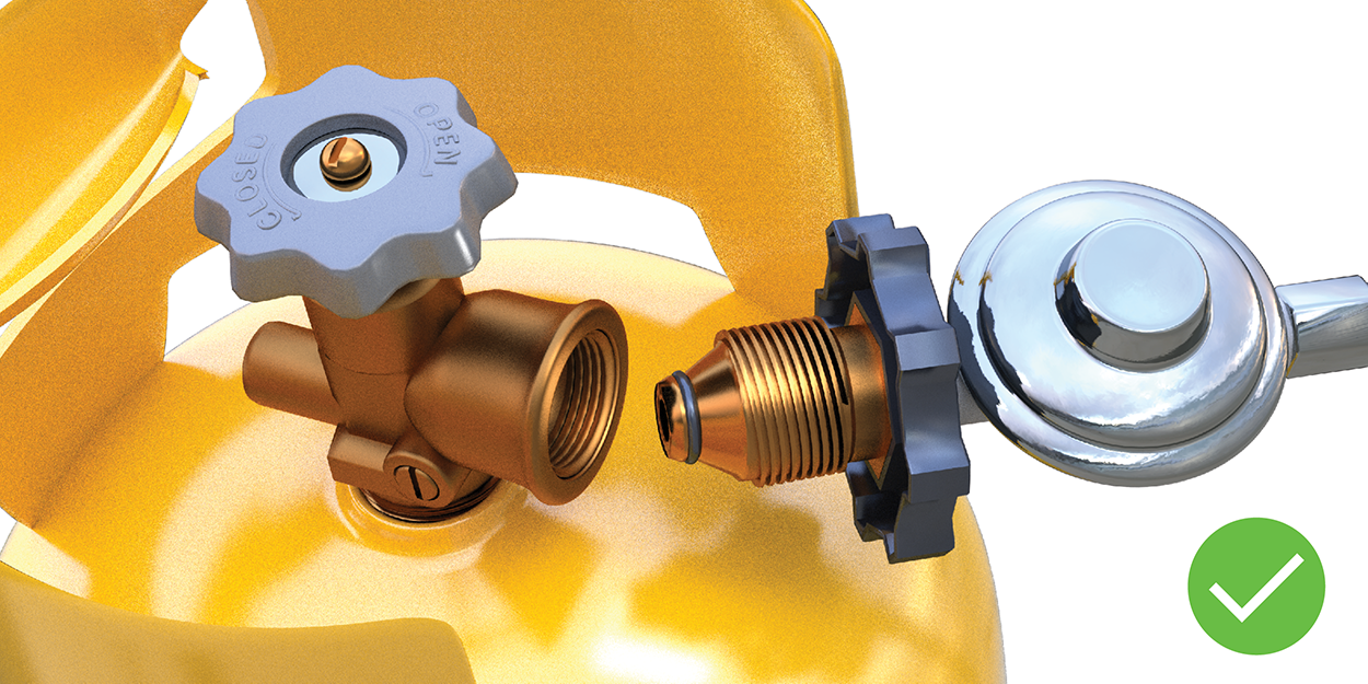 Compatible connection – POL cylinder valve to POL appliance connection