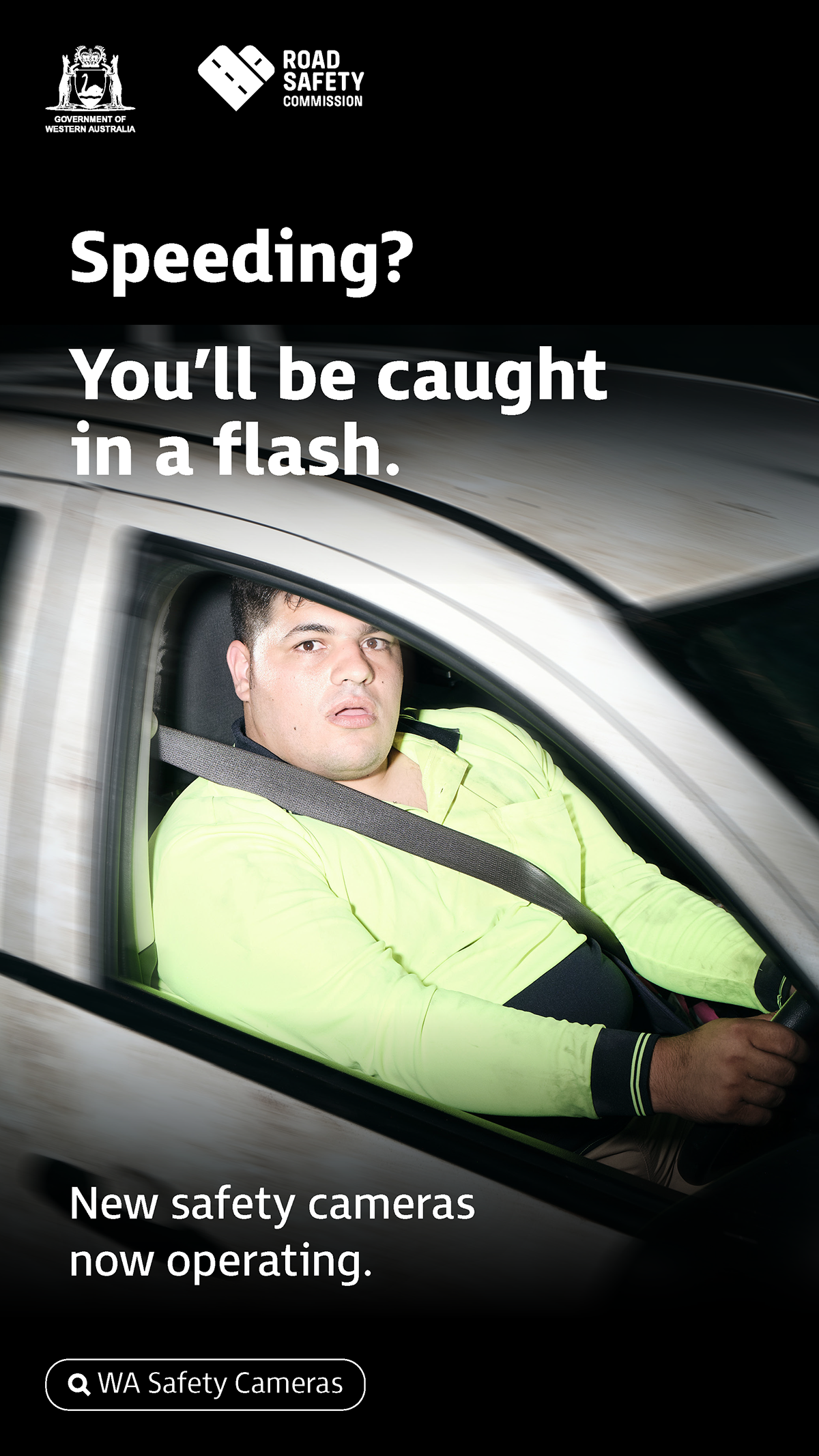 Speeding billboard — caught in a flash