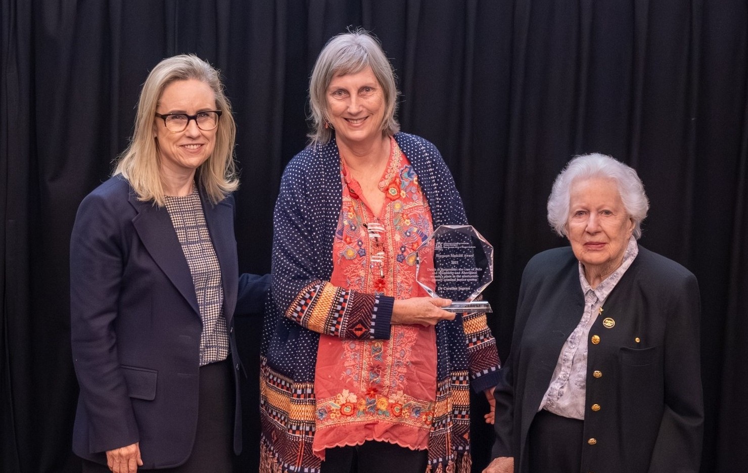 Minister Simone McGurk, Caroline Ingram, Margaret Medcalf