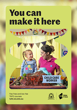 words you can make it here with female child care worker and child