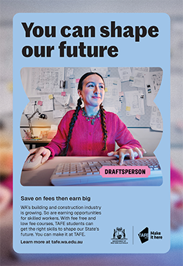 you can start a caring career words on the top with draftsperson working