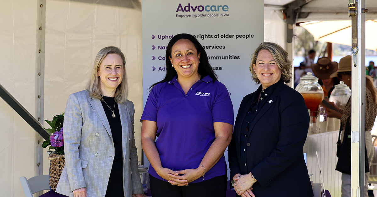 Minister for Aged Care and Seniors the Hon Simone McGurk, Advocare Acting CEO Erin Timu and Road Safety Commission Director of Education and Behaviour Change Simone Steele.