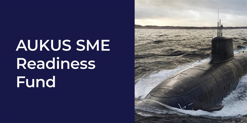 submarine next to text reading the name of the grant