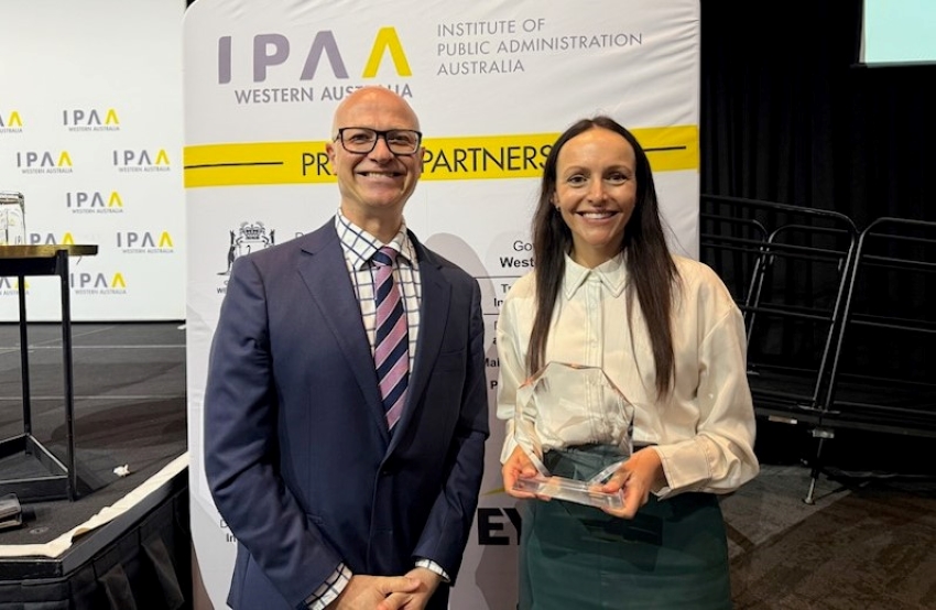 A well dressed man and woman at the IPAA Awards ceremony