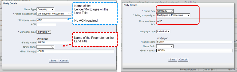 Screenshot of party details in Online Duties