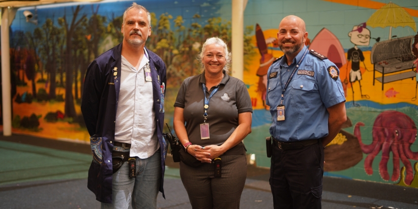 Project Training Officer, Mathew Simmons, Education Manager Tammy Standley, Deputy Superintendent Wayne Marlow.