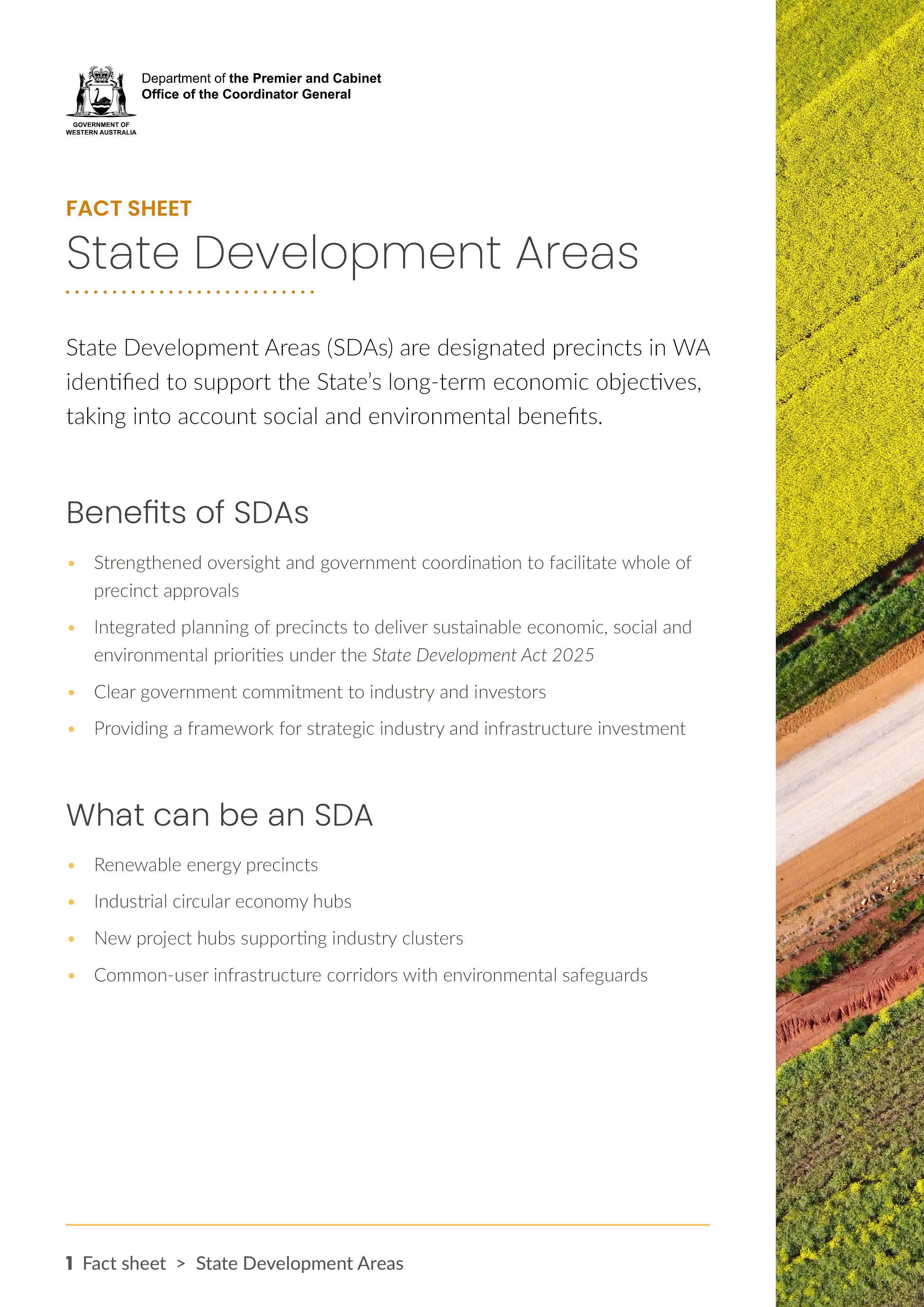 State Development Area fact sheet thumbnail