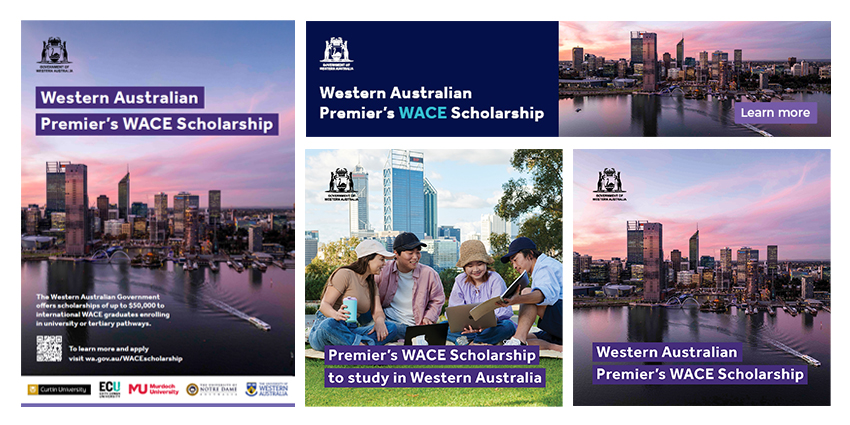 WA Premier's WACE Scholarship print and digital assets preview