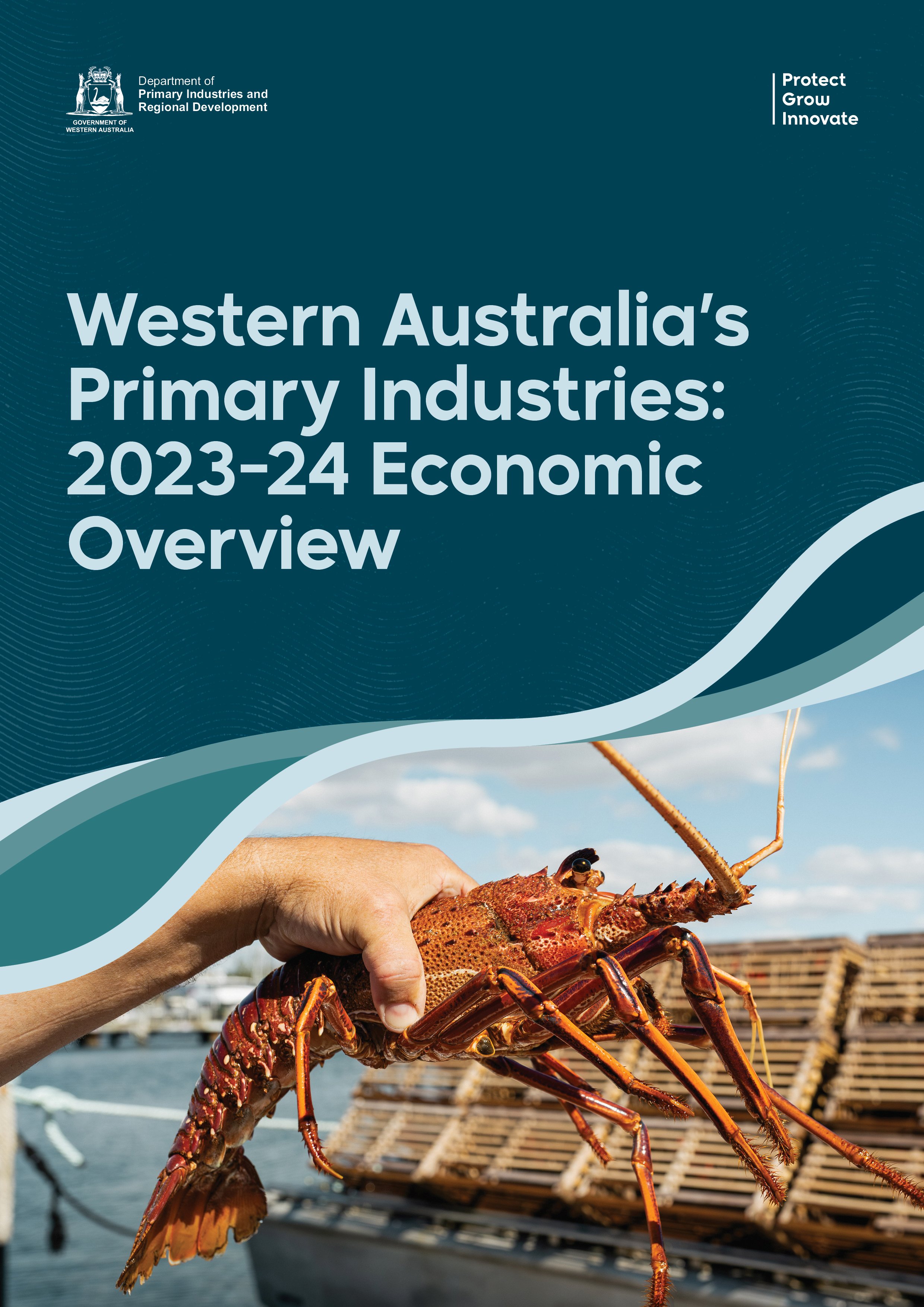 A cover of a document showing a hand holding a lobster.