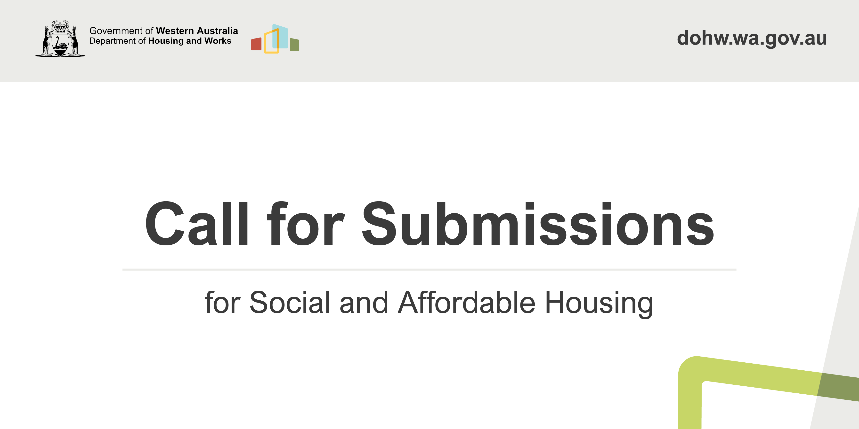 Call for Submissions for Social and Affordable Housing