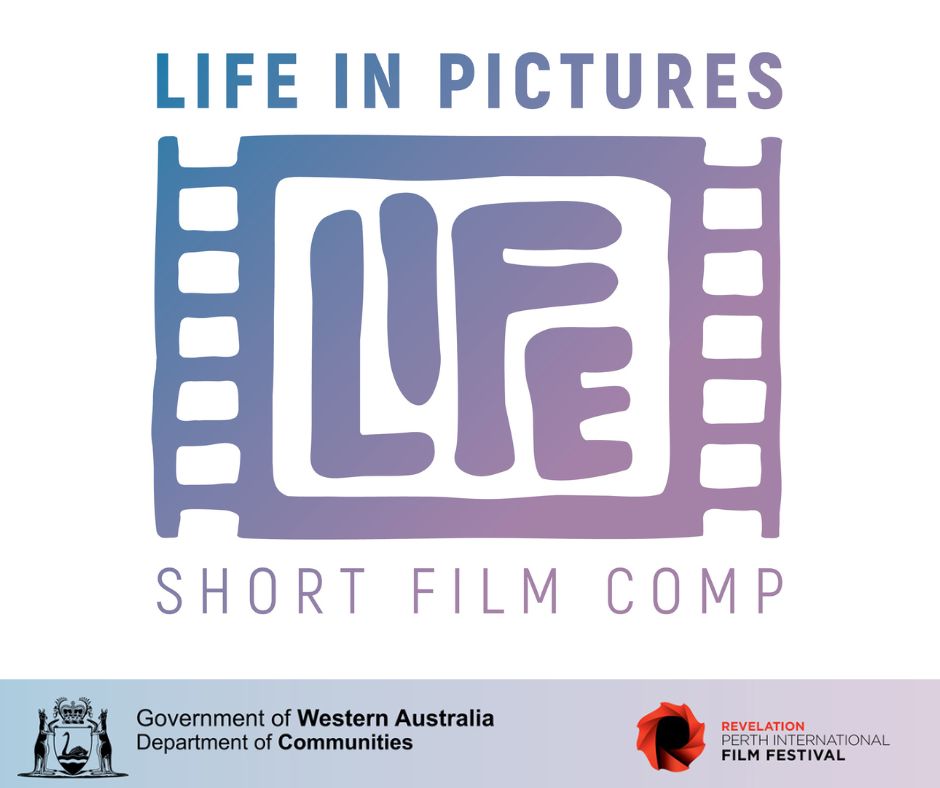 Colourful banner with the words Life in Pictures Short Film Comp