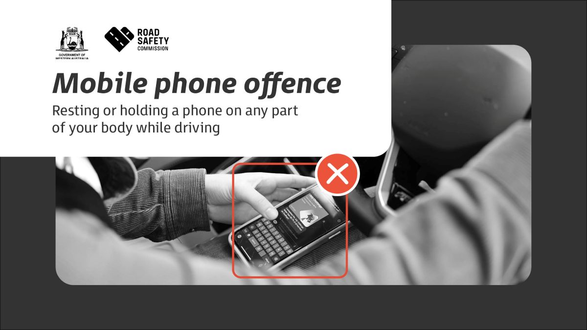 Example of a mobile phone offence - person is using a phone while driving