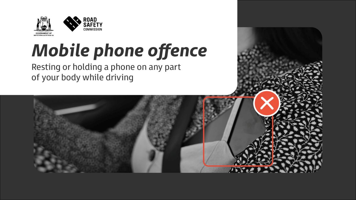 Example of a mobile phone offence - phone resting on upper body