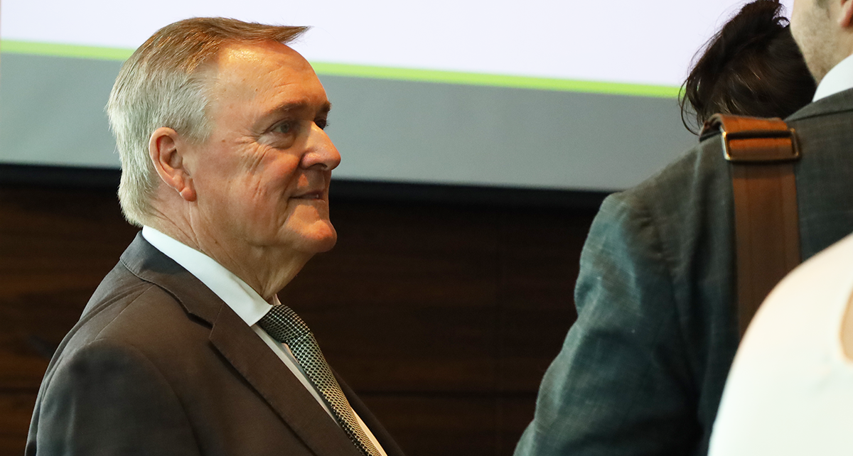 Stephen Moir interacting with other people