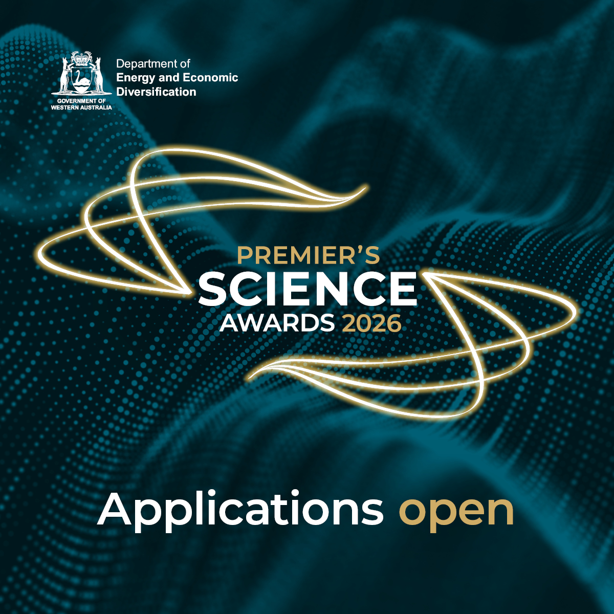 Premier's Science Awards 2026 logo with text 'Application open'