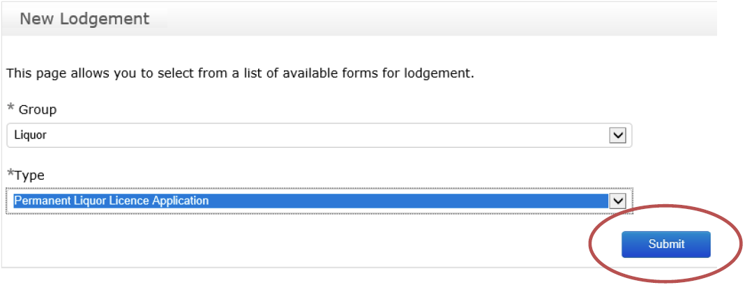 Permanent liquor licence step 2