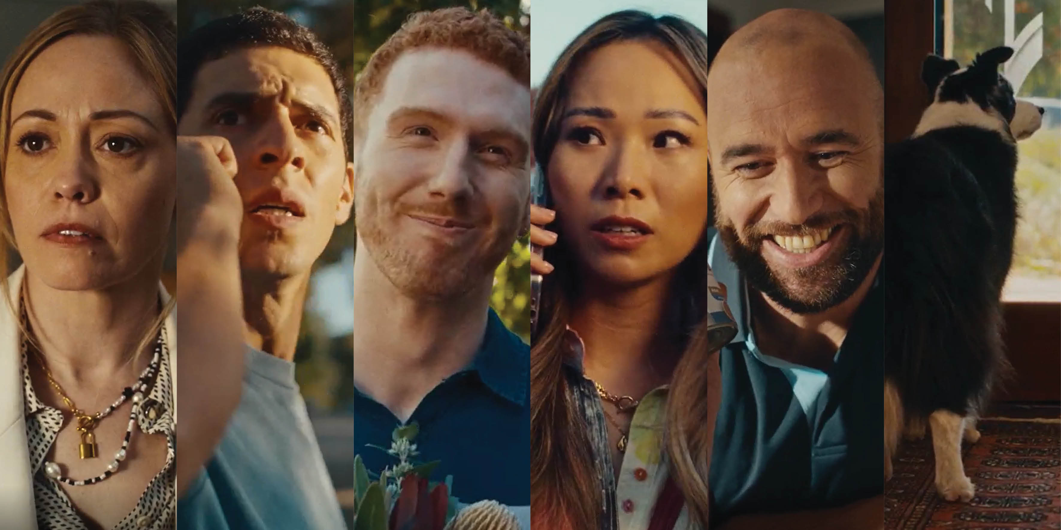 Five faces of people and one dog feature in the No one plans a crash - Dual income no kids (DINKs) road safety campaign