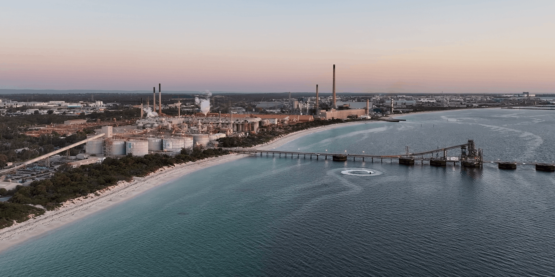 the coastline of wa with a bridge 