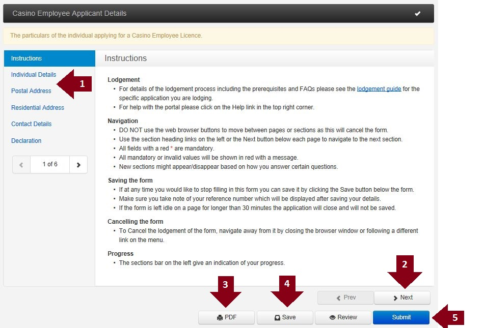 casino-employee-application-applicant-details-steps-1-to-5