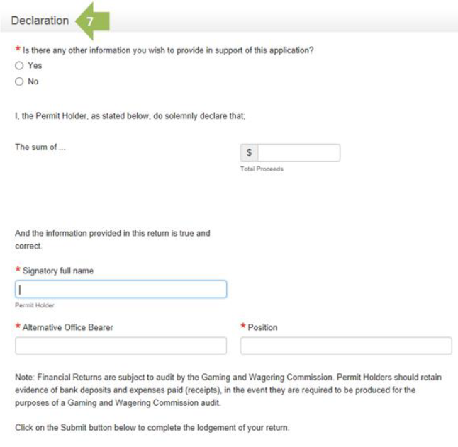 gaming function lodgement guide step-7