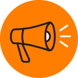 Icon showing a megaphone to help spread the word