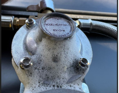 Compact metal regulator fitted to the gas system of Snowy River and Newgen caravans.