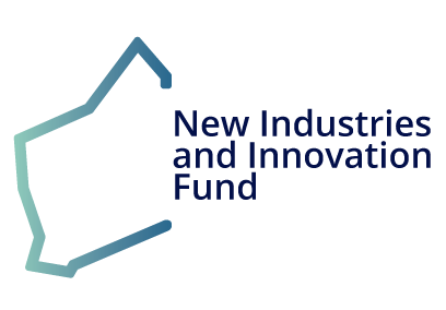 New Industries and Innovation Fund logo in departmental colours