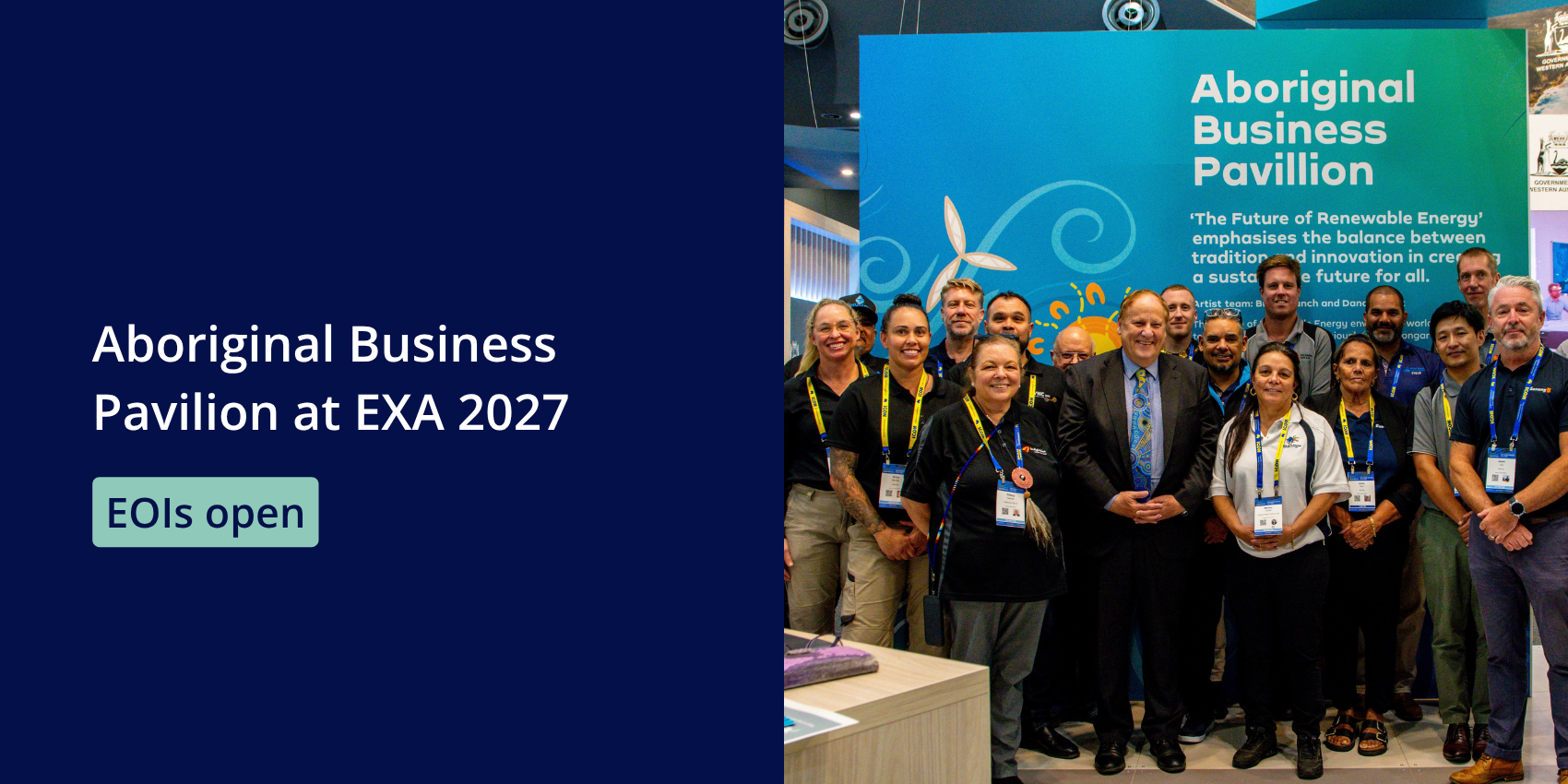 Invitation to Apply: Aboriginal Business Pavilion at EXA 2027 — event artwork, Perth, WA